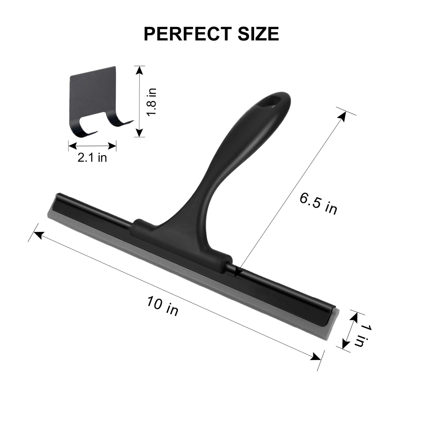 SetSail Shower Squeegee for Glass Doors, 25cm, Black