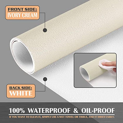 K KNODEL Large Office Leather Desk Mat, Mouse and Keyboard Pad, Computer and Laptop Mat, Desktop Protector and Cover, Writing Pad and Blotter (80x40cm, Ivory Cream)