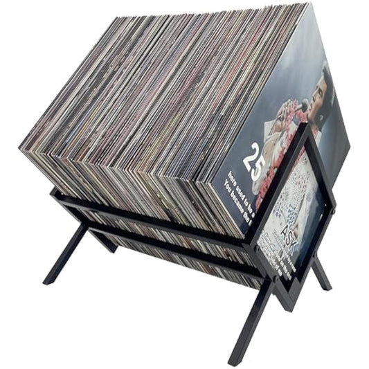 REGAL DISPLAY Vinyl Record Storage Holder - 12 inches 70 Album Holder Display Stand - Book and Record Album Storage - Album and LP Storage Organizer