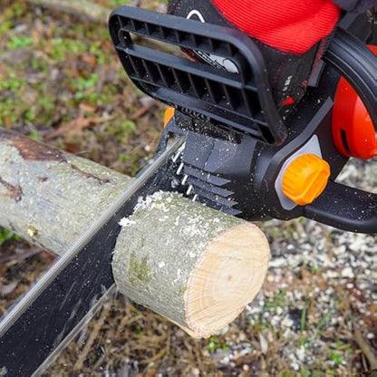 Worx WG350E.9 20V Cordless Brushless Chainsaw 30cm Bar, High-Speed 10m/s Cutting, Tool-Free Tensioning, Auto Lubrication, PowerShare Compatible, Bare Tool – Battery & Charger Not Included
