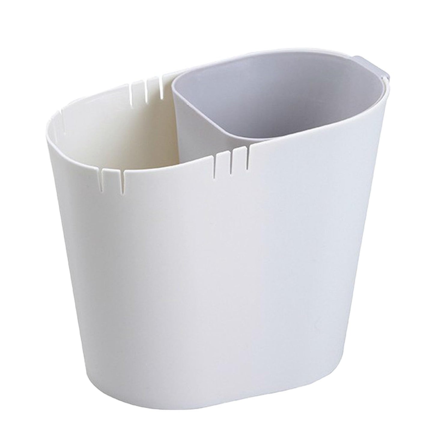 Small Desk Bin, Wet Dry Divided Trash Can Portable Counter Trash Can Two Compartment Garbage Can Table Storage Bin for Kitchen Bathroom Living Room