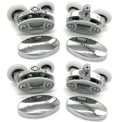 YUANQIAN Set of 4 new Oval butterfly twin wheel Shower door rollers (25MM)