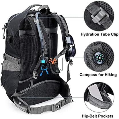 G4Free Hiking Backpack 50L Waterproof Backpack with Rain Cover for Mountaineering Travel Camping Trekking Outdoor Sports for Men Women