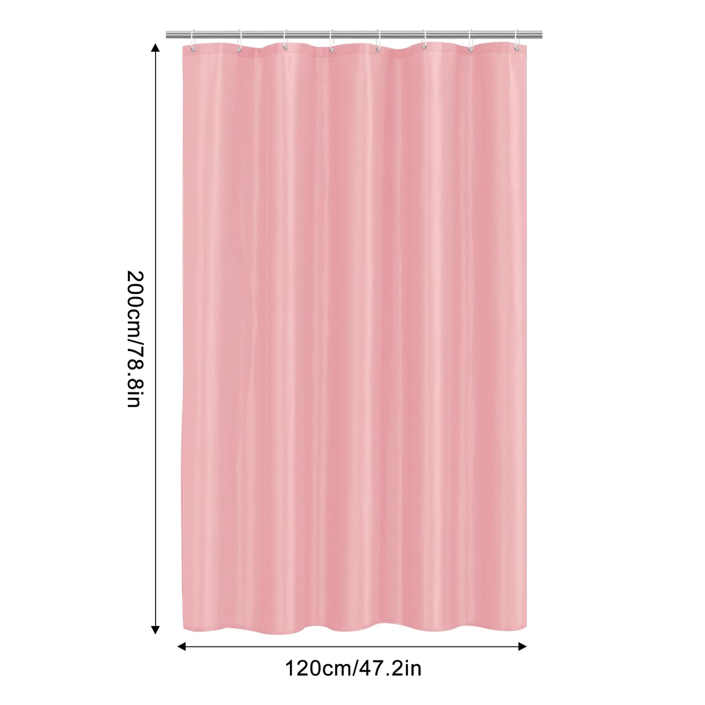 LUKDUNG 120 x 200 cm Polyester Textile Shower Curtain Anti-Mould for Bathroom, Curtain for Bathtub Shower Made of Fabric Waterproof Washable Shower