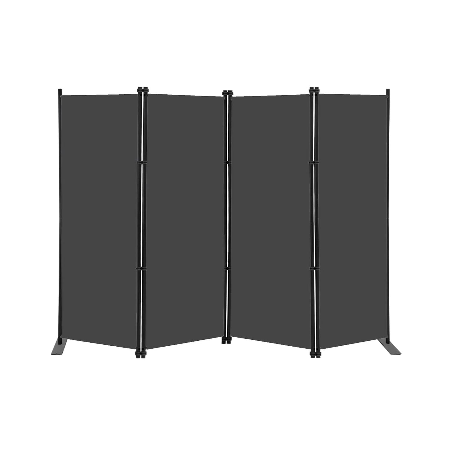 KEORTUN 4-Panel Room Dividers and Folding Privacy Screens 203W x183H cm Office Partition Freestanding Divider for Home Office, Grey