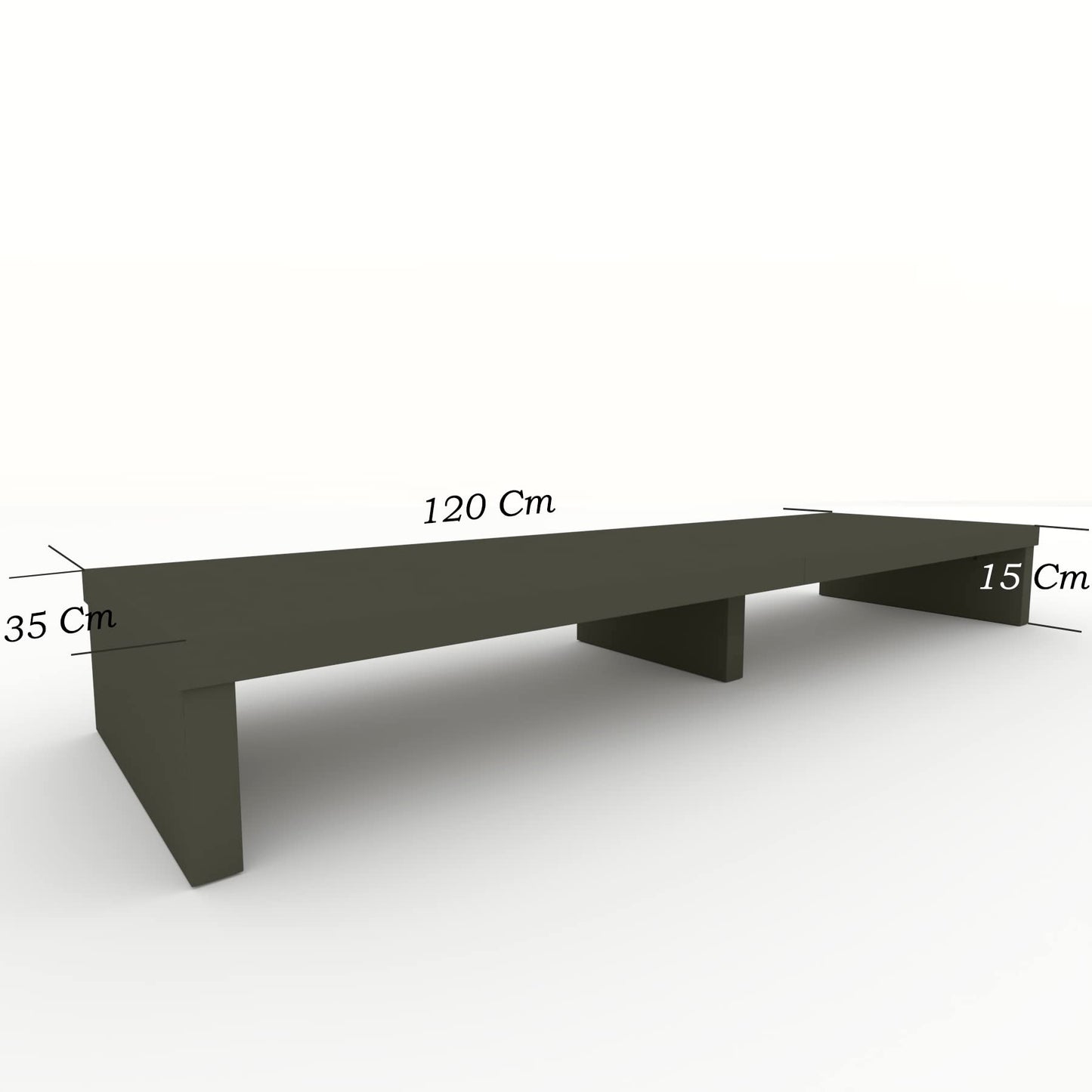 Henor Wooden Double TV Riser 120 x 35 x 15 cm Graphite Matte Support + 100 kg.