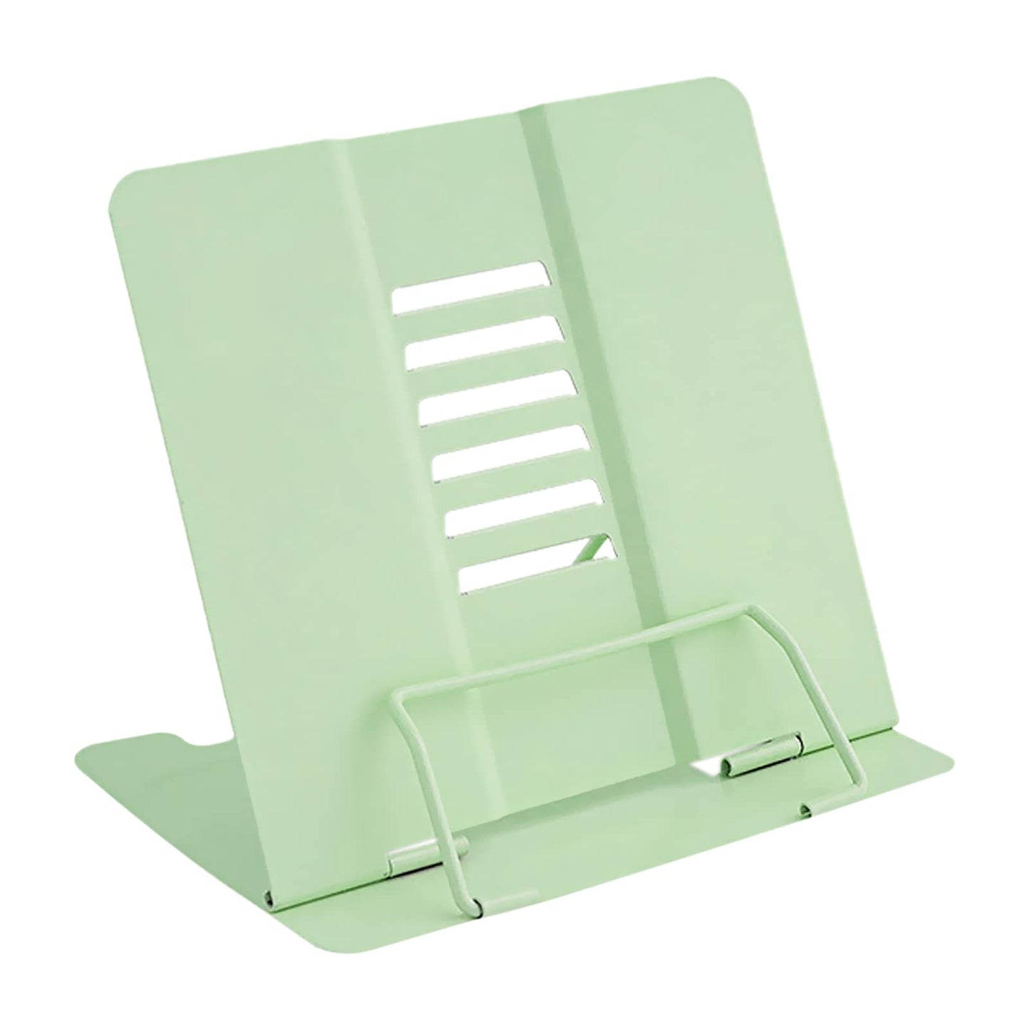 Book Stand, Multifunctional Metal Book Holder for Reading (Green)