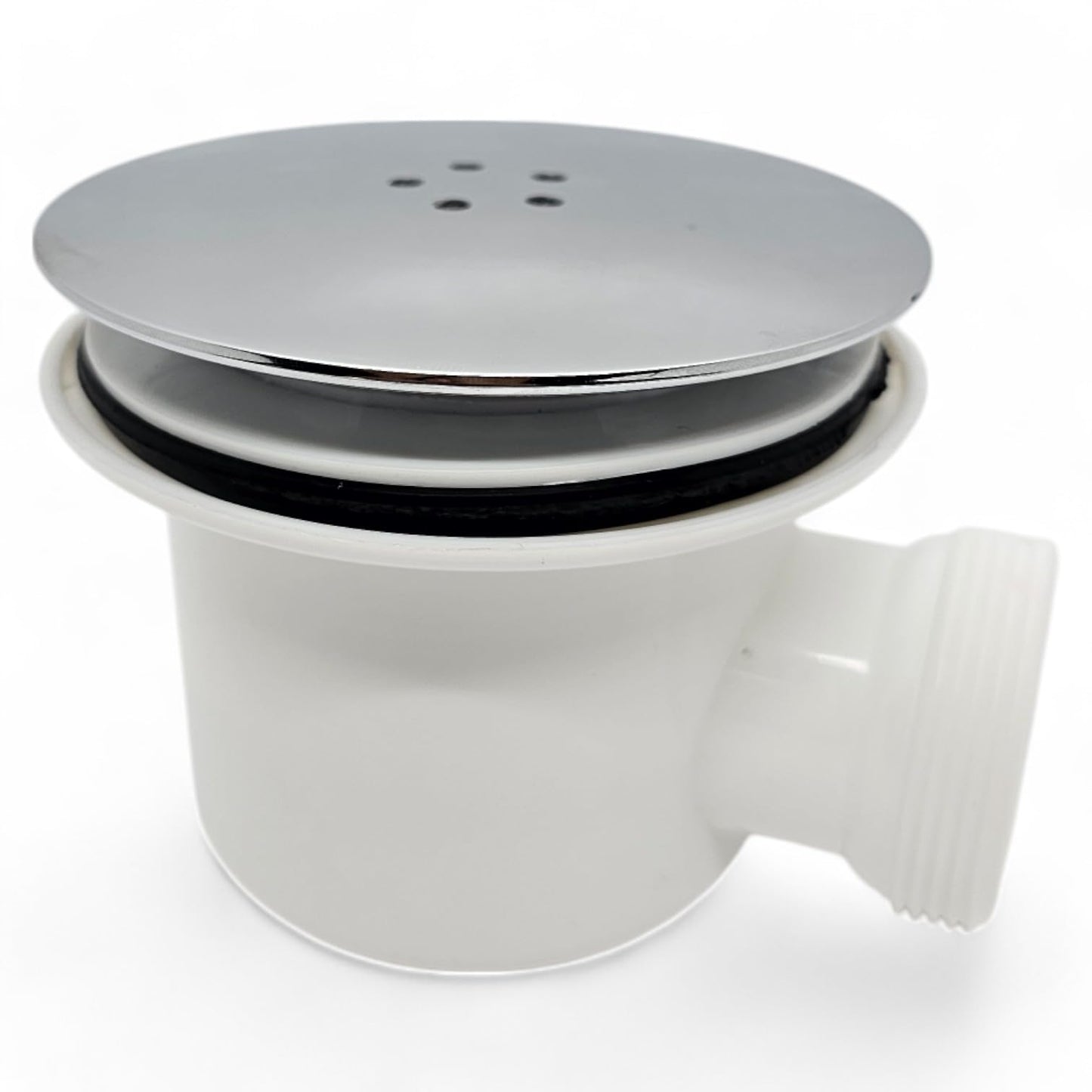 Duraplast UK™ 90mm Universal Shower Waste Replacement - Chrome Finish Shower Plug Hole Cover with 115mm Diameter and Removable Hair Catcher