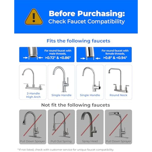 [Silver ions] Waterdrop Dual-Stage Countertop Water Filter System, Reduce Chlorine, Bad Taste & Odor, Silver Ions Enhanced Filtration, Stainless Steel, WD-CTF-09(2 Filter)
