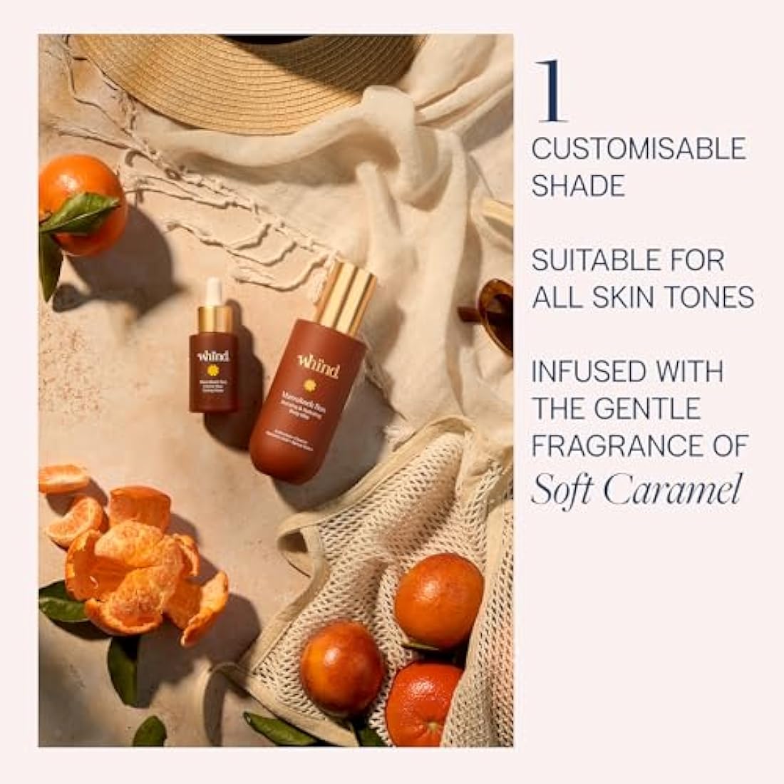 whind Marrakech Sun Tinting Water Self Tanning Drops – Lightweight Liquid Glow Bronzing Drops, Instant Tan Glow Serum for Face with Hyaluronic Acid & Glycerin for a Natural Tan – 30ml