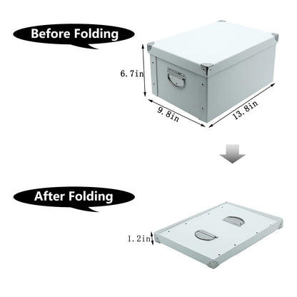 GUOZI Collapsible Storage Box with Lid, Decorative Cardboard File Organizer