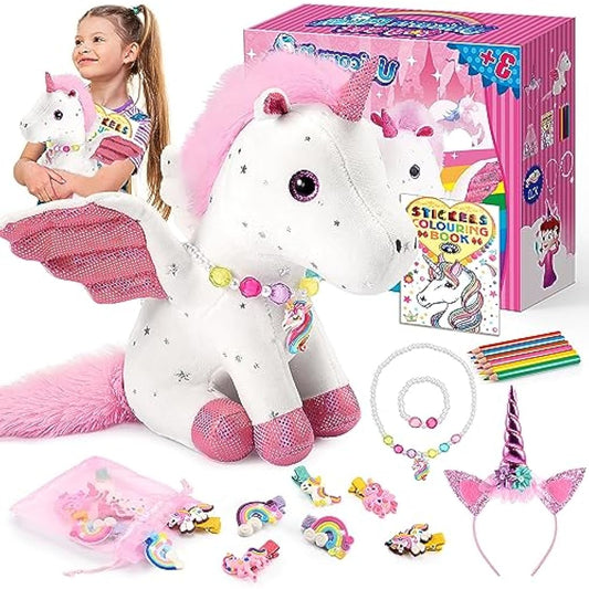 Veopoko Unicorn Gifts for Girls Age 3 4 5 6 7 8,Soft Toys for 3-6 Year Olds Girl Unicorn Toy Stuffing Gift for 6-8 Year Old Girls Plush Toys Set for Kids for 3-8 Year Olds Girl Gifts Kids Toy Age 3-8