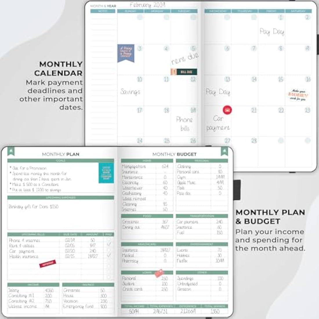 Clever Fox Budget Book 2.0 – Financial Planner & Expense Tracker Notebook. Monthly Budgeting Money Organizer. Compact, 13.5x19cm (Black)