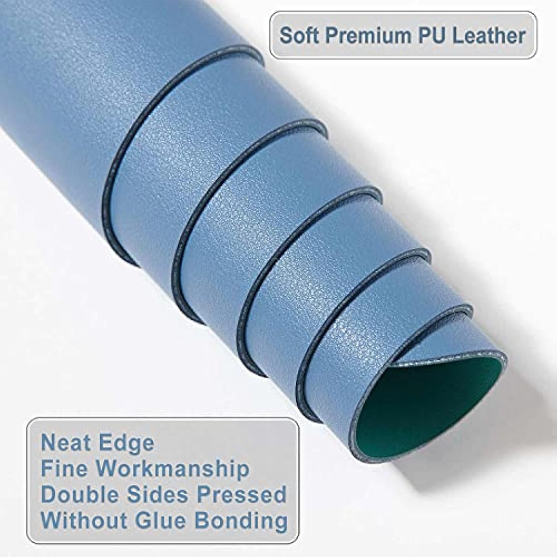 DOBAOJIA Desk Pad X-Large, Desk Mat, Desk Blotter, Laptop Pad, Extended Mouse Mat, Mouse Pad XXL, Writing Pad for Office/Home, Dual-Side Use PU Leather Waterproof 31.5" X 15.7"(Steel Blue/Green)