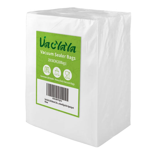 VacYaYa 200 Bags 20x30cm Vacuum Food Sealer Machine, Freezer Storage & Sous Vide PreCut Bags