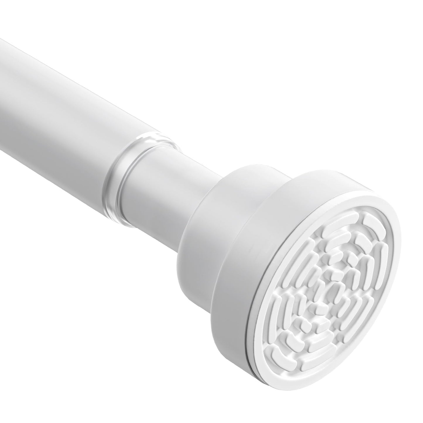 Shower Curtain Pole Extendable Curtain Poles 115-198 Cm Tension Rods For Curtains Extendable No Drill Shower Curtain Rail Non-Slip White Shower Pole