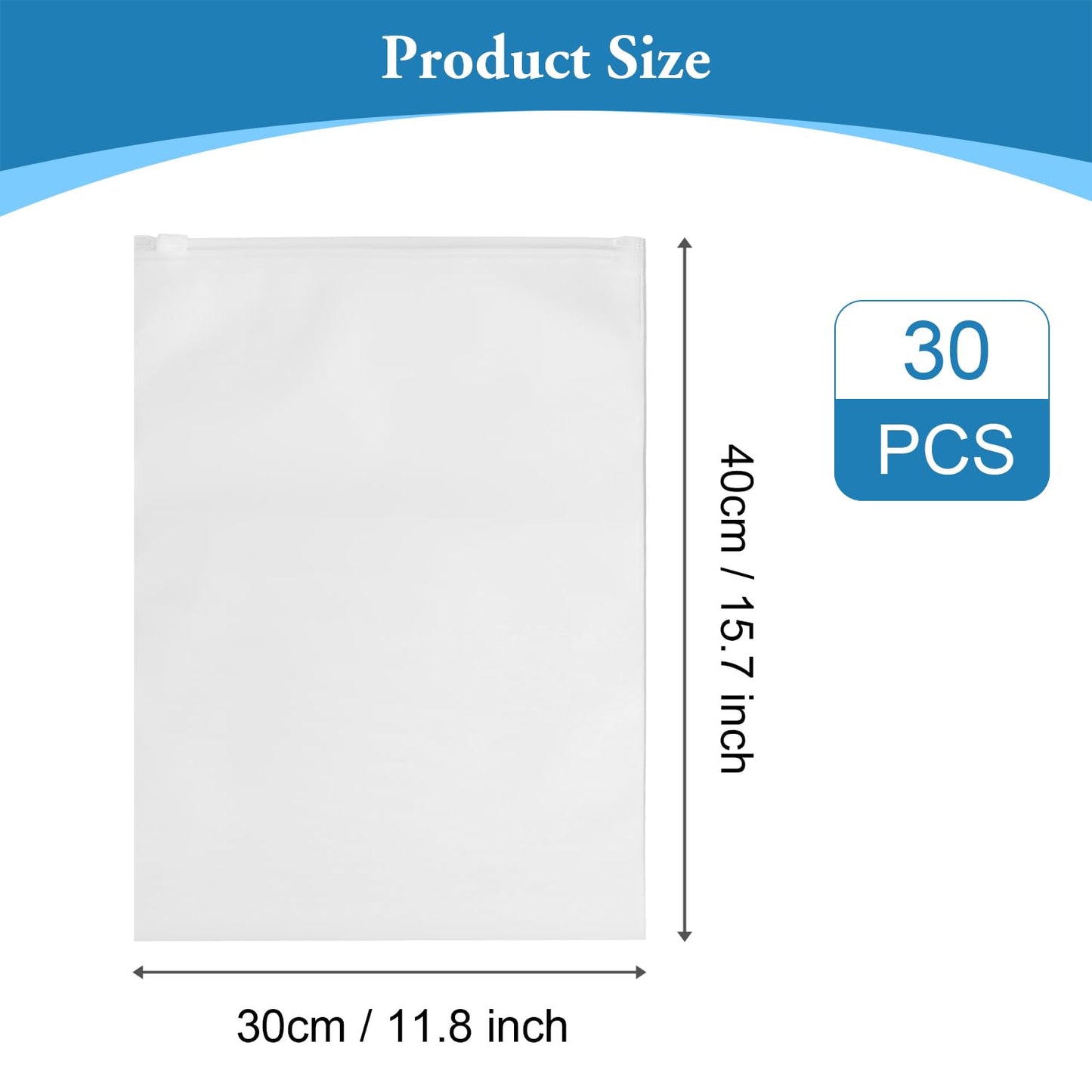 30pcs Reusable Plastic Ziplock Bags, 30 * 40cm Ziplock Hospital Bag for Maternity