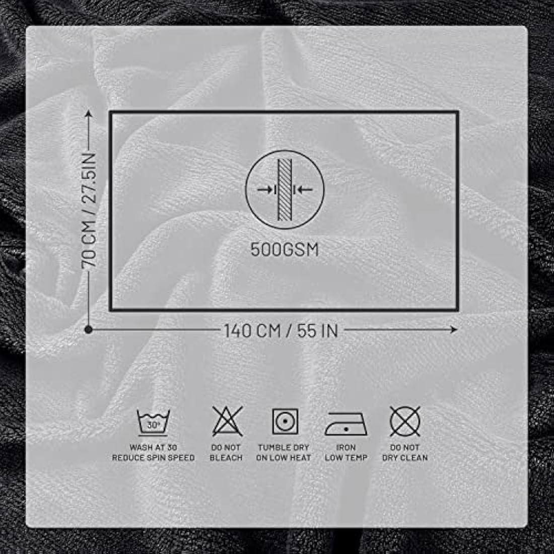 X11 Homeware Bath Towels Pack of 4 Egyptian Cotton Towel Set Highly Absorbent Soft Bathroom Towels Set of 4 Ring Spun Cotton Quick Dry Large Towels (Black)