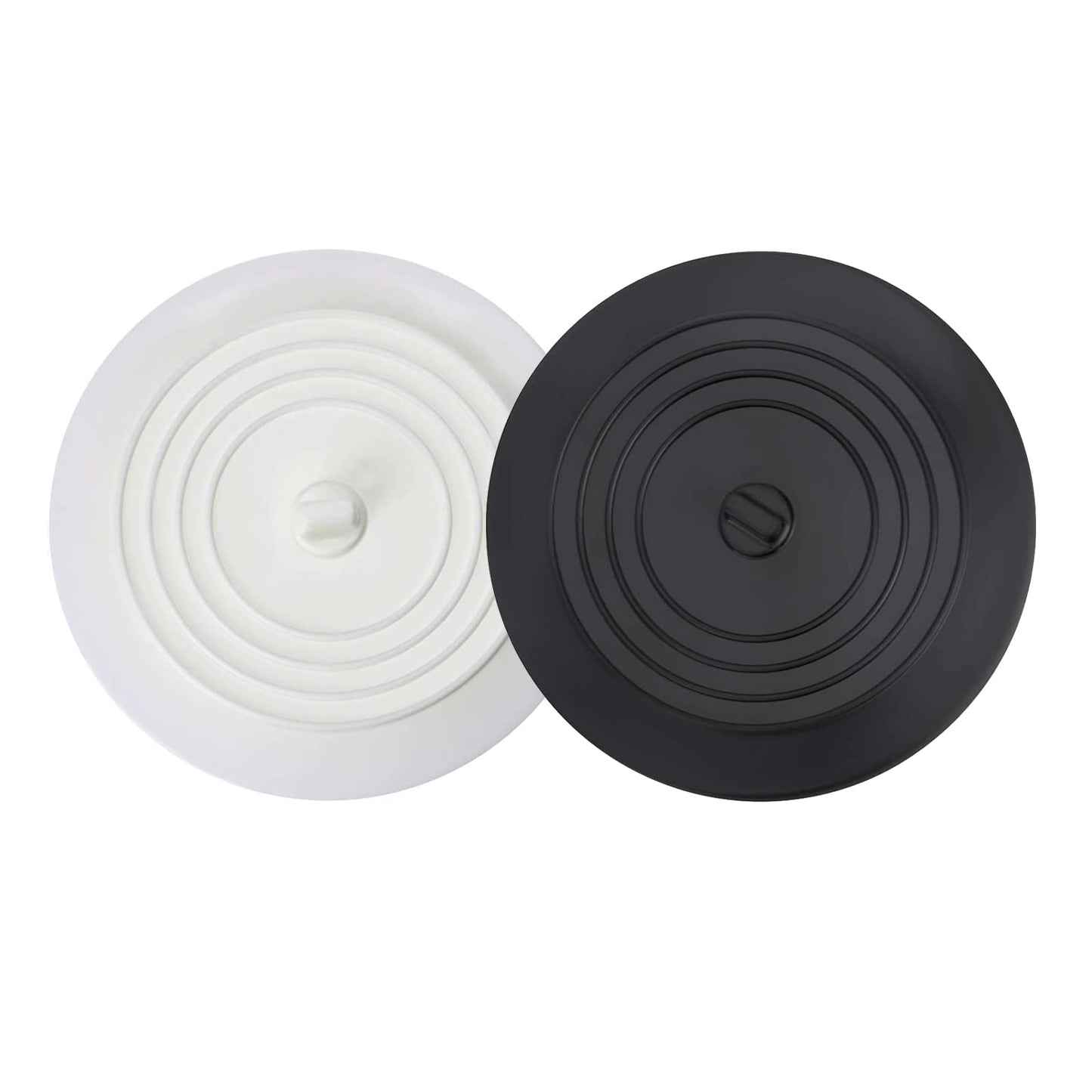 VBNZBK 2 Pack Silicone Tub Stopper, Universal Bath Plug,6 Inches Drain Stopper Cover for Kitchen, Bathroom, Laundries(Black and Gray)