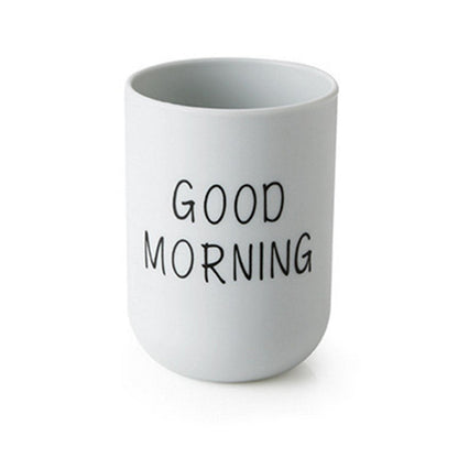 Toothbrush Holder, Good Morning Cup Toothbrush Cup, Home Travel Bathroom Washing Toothpaste Holder Plastic Tumbler CupsCOLOR:Blue