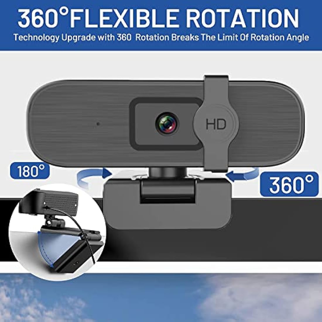 Nolansend 4K Webcam for PC, Auto-zoom,with remote control,Privacy Cover, White Balance, Webcam with Microphone, Plug & Play, 4K Web Camera for Laptop/Desktop, Video Calling,Conferencing