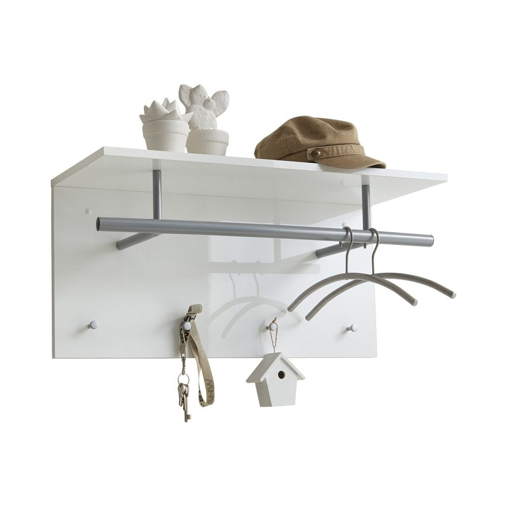 FMD "SPOT UP Wall Mounted Wardrobe, Wood, High Gloss White