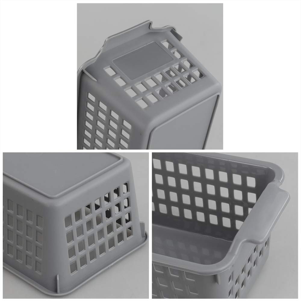 Yarebest 3-pack Small Plastic Storage Basket, Slim Organizer Baskets