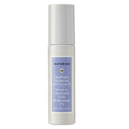 Naturium Quadruple Hyaluronic Acid Serum 5%, Hydrating & Plumping Face Serum, Moisturising Skin Care, Fragrance-Free | 1.0 FL OZ / 30 ML