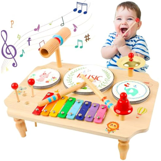 XIAPIA Kids Drum Kit, Baby Drum Musical Instruments Toys for 1 Year Old, Toddler Drum Set with Xylophone for Kids, Percussion Musical Instruments Toys Birthday Gifts for Children Boys and Girls