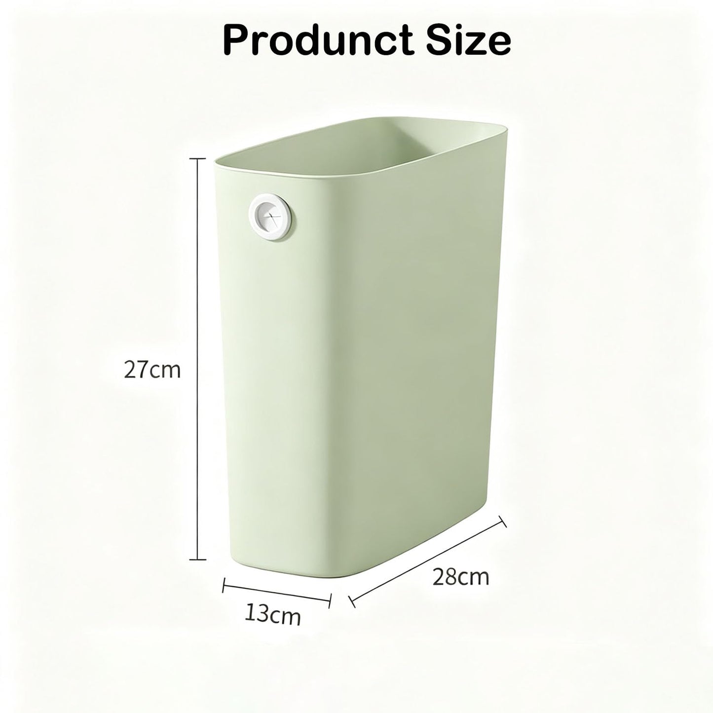 Chiziyixin 10L Open Top Bathroom Bin, Reusable Slim Bedroom Bin, Small Narrow Trash Can Plastic Garbage Container Wastebasket for Bathroom, Bedroom