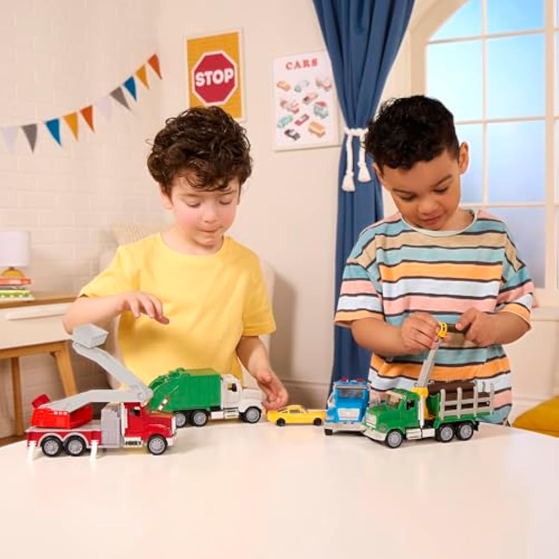 Driven by Battat – 7-Inch Tow Truck Toy with Lights & Sounds, Movable Parts, City Vehicle for Boys & Girls, Durable Design, Realistic Details, 3+ Years Toy for Kids, Nylon/a