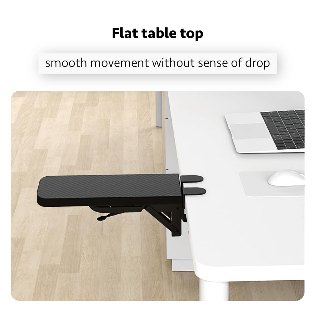 HONJIE Computer Arm Rest for Desk, Suitable for Office desks, Sturdy Mouse arm Support, Computer Desk Extender, Suitable for Home and Office,Black,L