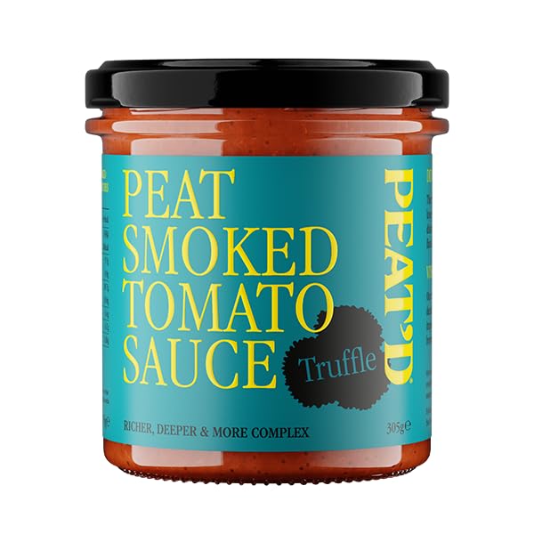 PEAT'D Truffle Pack of 4 Jars - Peat Smoked Tomato Pasta Sauce - Richer, Deeper & More Complex. Award winning sauces, handsmoked in Scotland