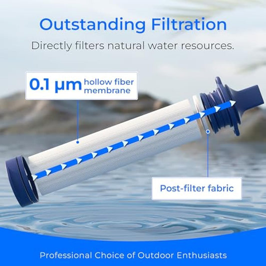 Waterdrop Water Filter Camping, Personal Water Filter Straw with Gravity Water Bag, 0.01 Micron Water Filtration System Drinking Water Purifier for Survival Equipment, Emergency Hiking