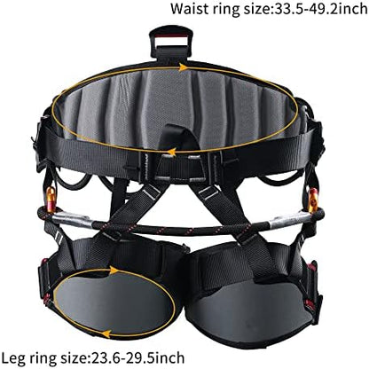 SOB Safety Harness Half Body Safety Belt Adjustable Outdoor Mountain Climbing Belt for Rock, Tree, Fire Rescue, Rappelling, CE Certified