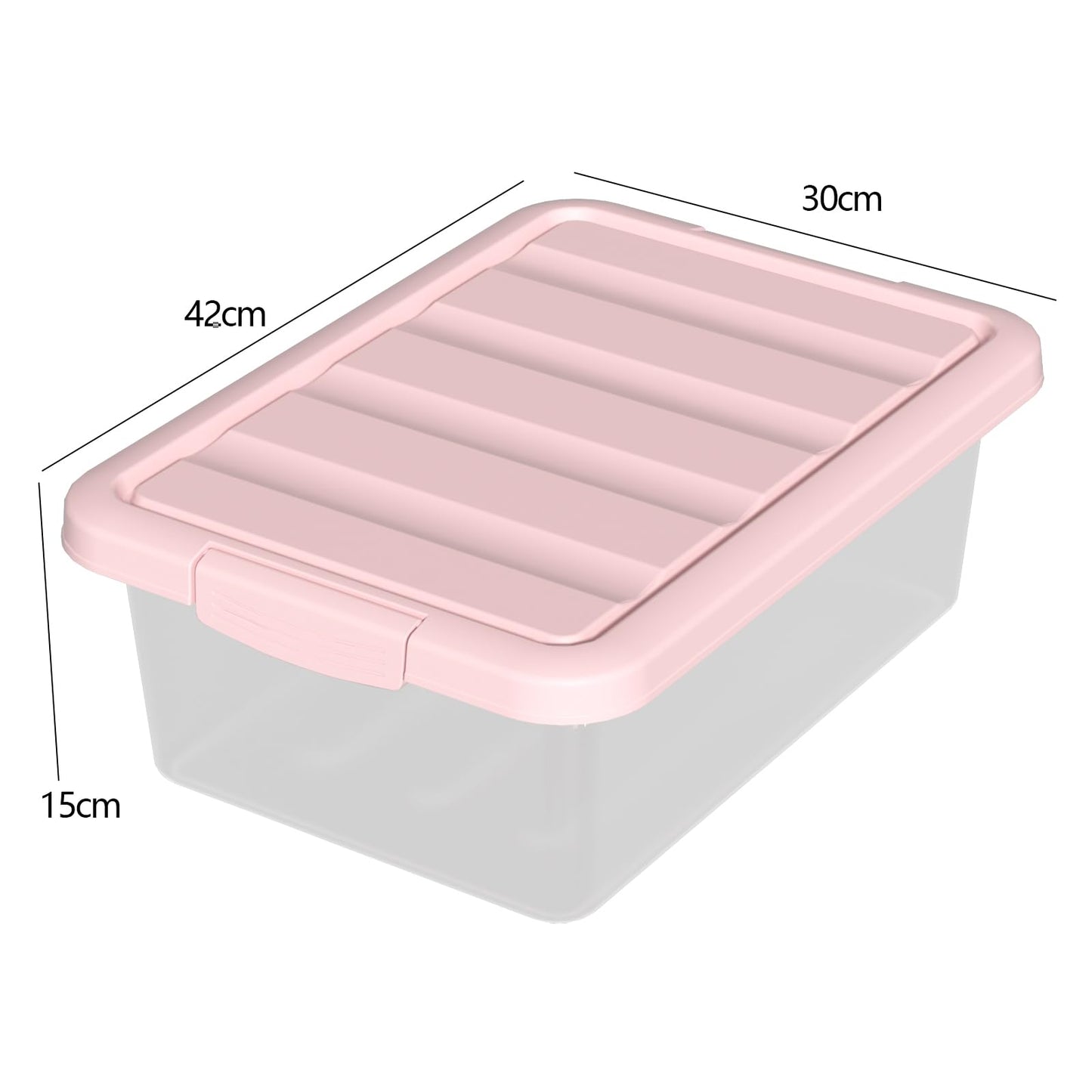Ysmiltion 14 L Plastic Storage Bin with Lids, Pink Under Bed Boxes, 2 Packs