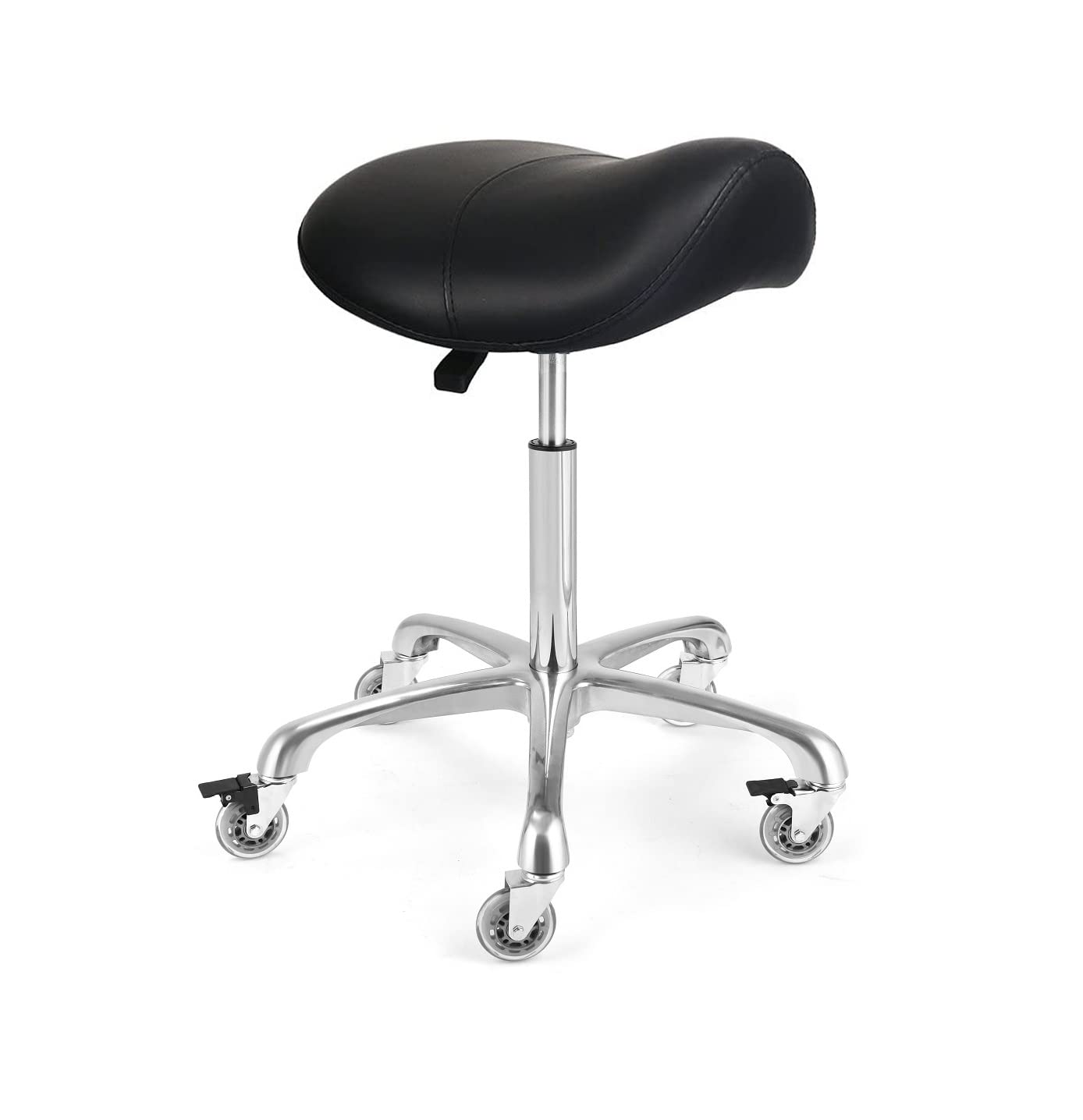 McDooFly Ergonomic Saddle Stool with Wheels Rolling Saddle Chair Heavy Duty Height Adjustable Swivel Hydraulic Stool for Dental Clinic Massage Salon