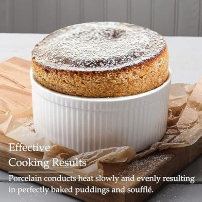 WM Bartleet & Sons 1750 T179 Traditional Porcelain Professional Soufflé Dish, 22cm Diameter, 2.5 LTR Capacity – White