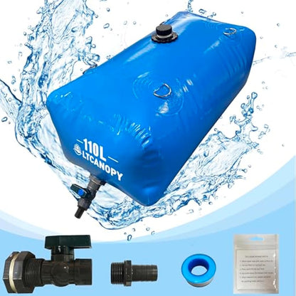 LTCANOPY 110L/30gal Foldable Portable Water Tank, Large Capacity, Drought Resistant, Fire Protection, Agricultural Irrigation, Outdoor Emergency