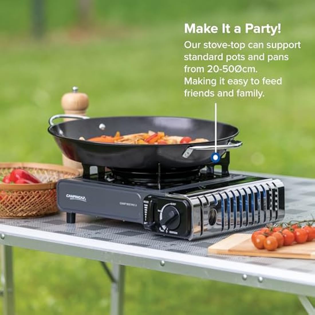 Campingaz Camp Bistro Stove, 1 burner, camping stove, 2200-watt capacity, compact outdoor cooker, includes carry case for easy transport