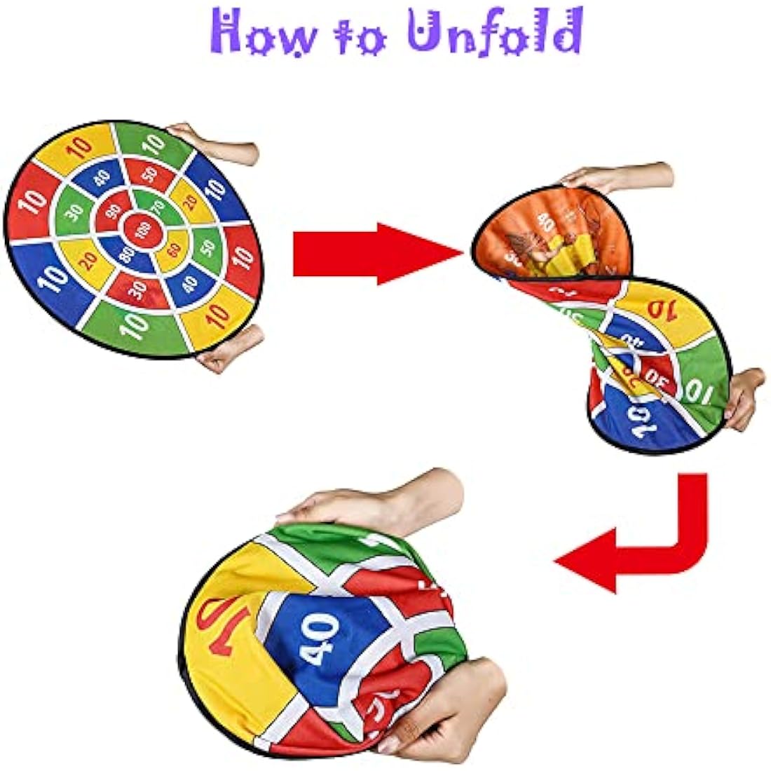 Tuko 26'' Large Dart Board Game Set for Kids with 9 Sticky Balls, Indoor Outdoor Fun Party Favor Toy for Boys Girls (BG0221212)