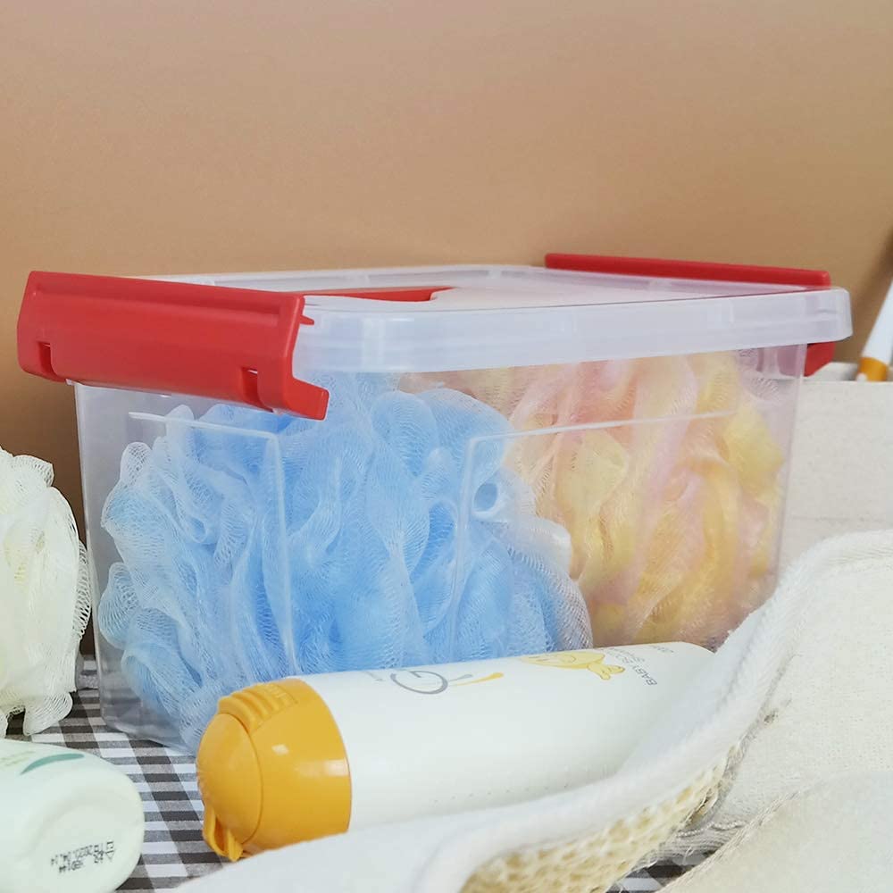 Kiddream 3 Liter Plastic Small Boxes, Clear Storage Boxes with Lids Set of 6