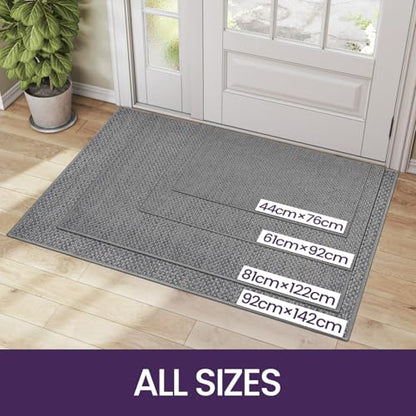 DEXI Door Matts Indoor 81 x 122 cm, Dirt Trapper Doormats Inside with Non Slip Rubber Backing, Low Profile Absorbent Entrance Mat for Muddy Shoes and