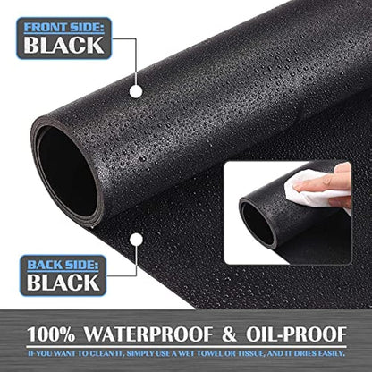 K KNODEL Large Office Leather Desk Mat, Mouse and Keyboard Pad, Computer and Laptop Mat, Desktop Protector and Cover, Writing Pad and Blotter (90x43cm, Black)