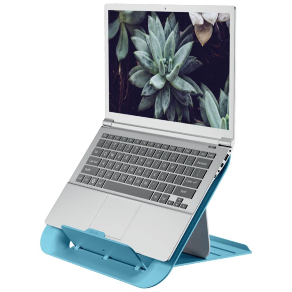 Leitz Adjustable Laptop Stand, Compact Laptop Holder With 4 Height Settings, 80% Recycled Plastic & 100% Recycable, Ergo Cosy Range, Calm Blue
