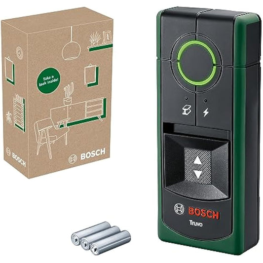 Bosch detector Truvo 2nd gen. (easy one-button handling, simple detection of live cables & metal wall scanner up to 70mm, in E-Commerce cardboard box)