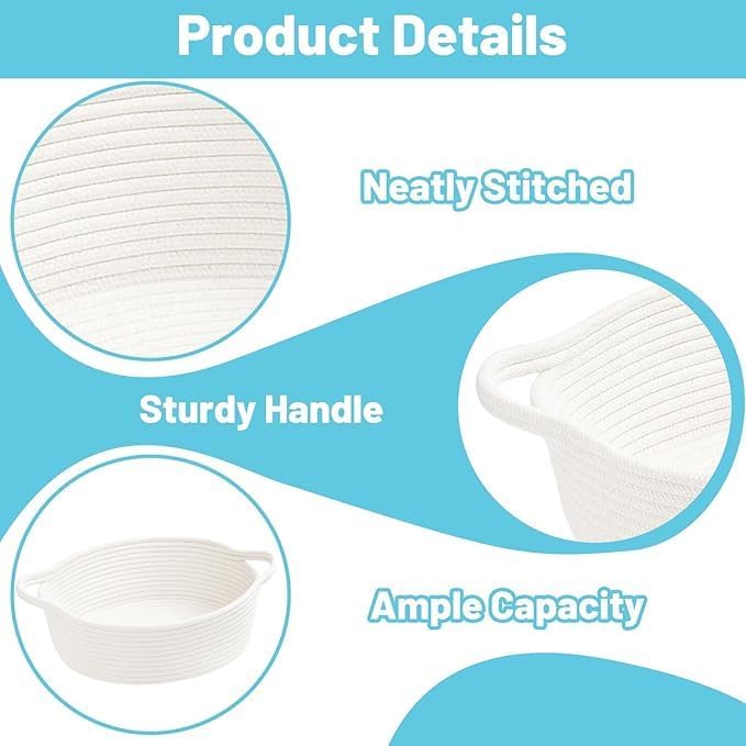 Woven Basket 30 x 20 x 12 cm, Multipurpose Storage Basket for Gifts and Organization, Small Woven Storage Basket for Bathroom and Kitchen Storage