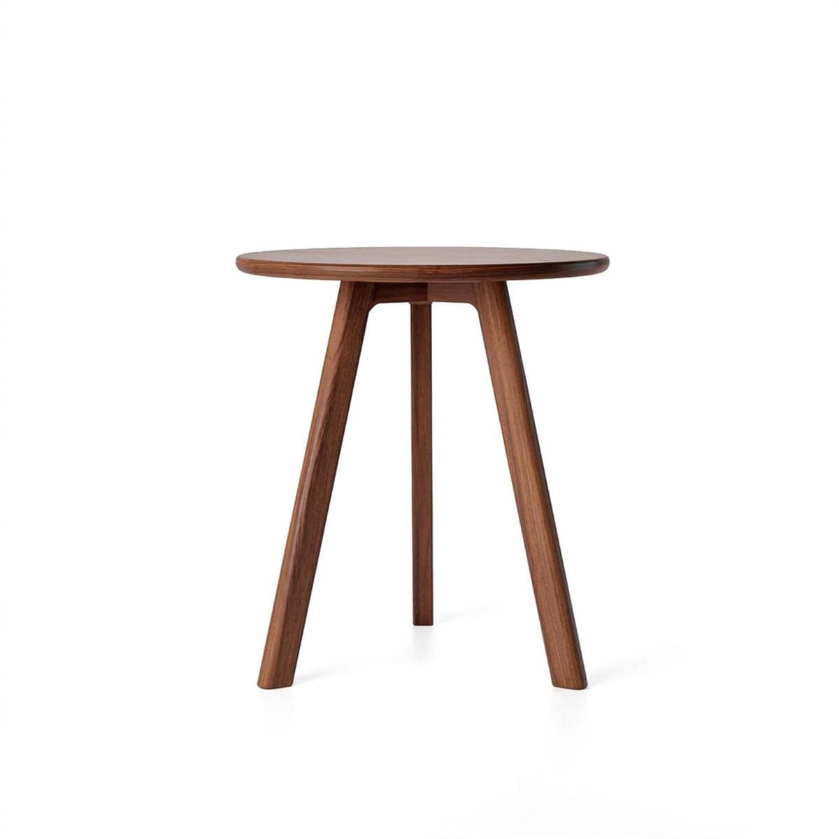 Raico Round Side Table 100% Solid Wood Occasional Table Minimal Scandinavian End Table for Living Room Sofa Table Walnut