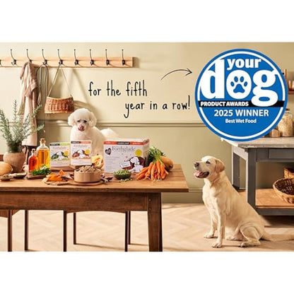 Forthglade Wet Dog Food (18 x 395g Trays) - Senior 7 Years+, Grain Free & Hypoallergenic Dog Food, Turkey with Vegetables, Stomach Sensitive Meals with Natural Ingredients