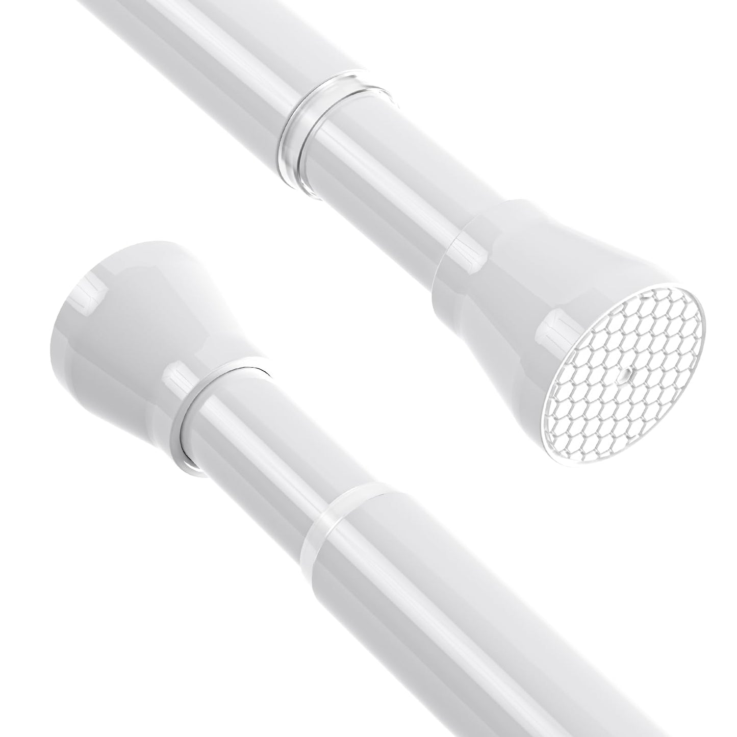 Shower Curtain Pole 75-160cm 1Pcs Tension Rods for Curtains Non-Slip White Extendable Curtain Poles No Drilling Shower Curtain Rod No Rust Shower